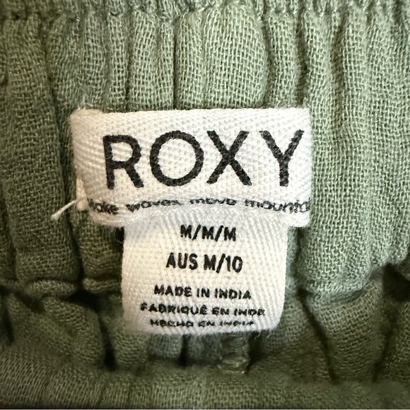 Roxy Green Wide Leg Pants with Relaxed Fit 100% cotton - Picture 5 of 14